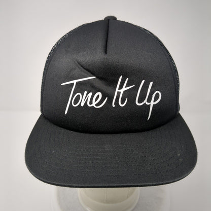 Tone It Up Snapback Mesh Back Trucker Hat Black One Size Yupoong