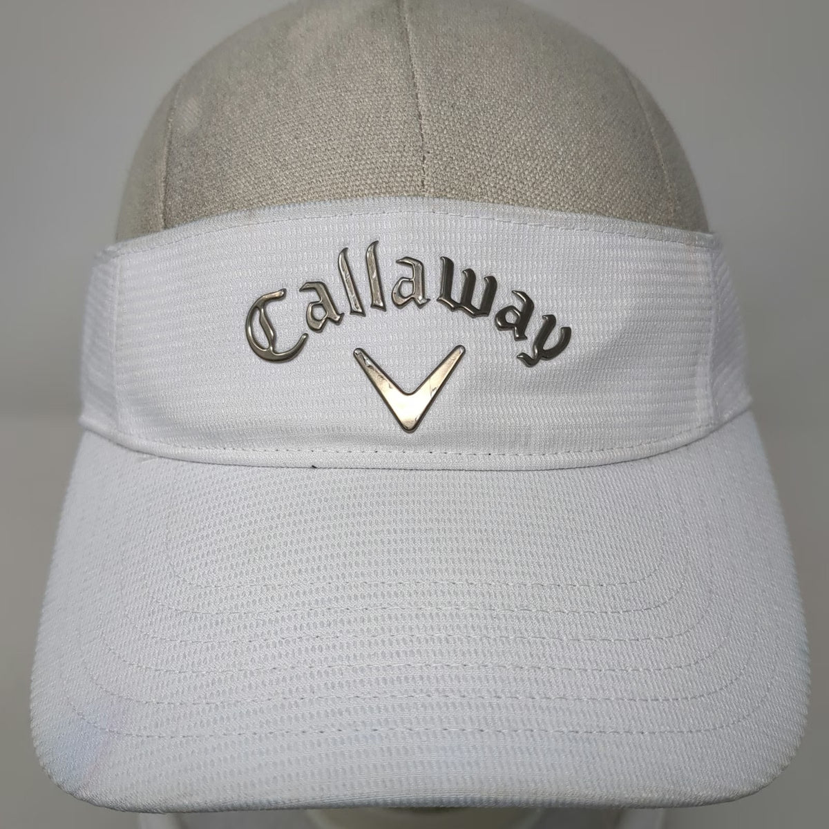 Callaway Visor White One Size Strapback Chrome Logo Performance Golf Sport Hat