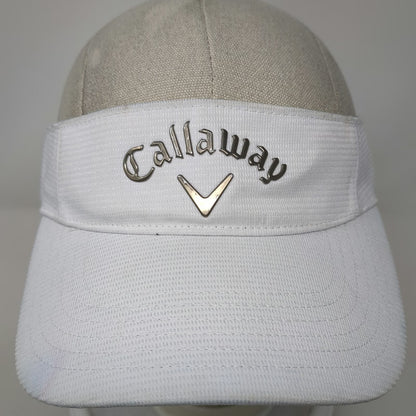 Callaway Visor White One Size Strapback Chrome Logo Performance Golf Sport Hat