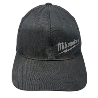 Milwaukee Baseball Cap Black One Size Flexfit Gray Logo Stretch Fit Work Hat