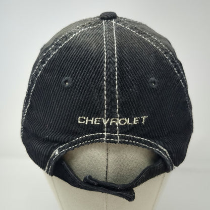 H3 Sportgear Baseball Cap Black One Size Corduroy Distressed Chevrolet Logo Hat