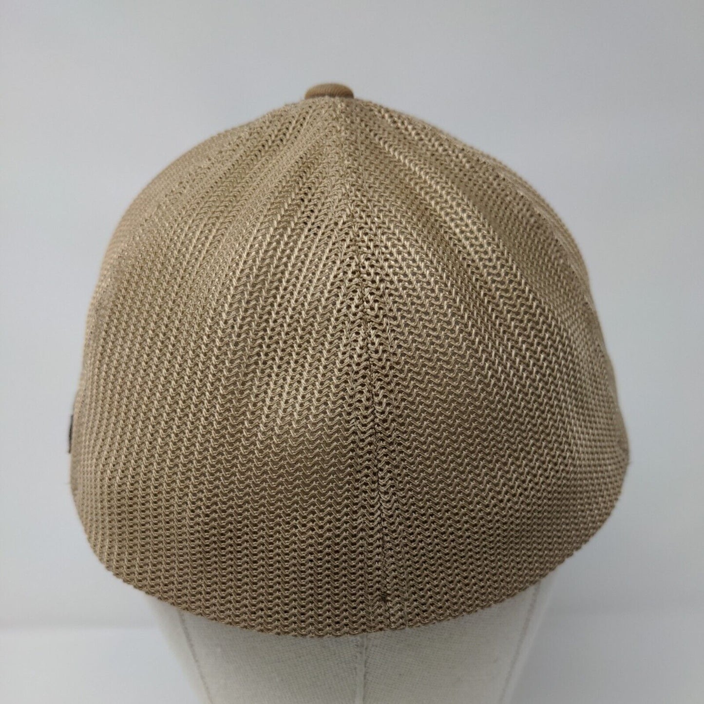 Columbia Tree Flag Fitted Mesh Back Trucker Hat Tan One Size Flexfit