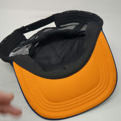 KAVU Trucker Hat Yellow Blue One Size Mesh Snapback Foam Landscape Mountain