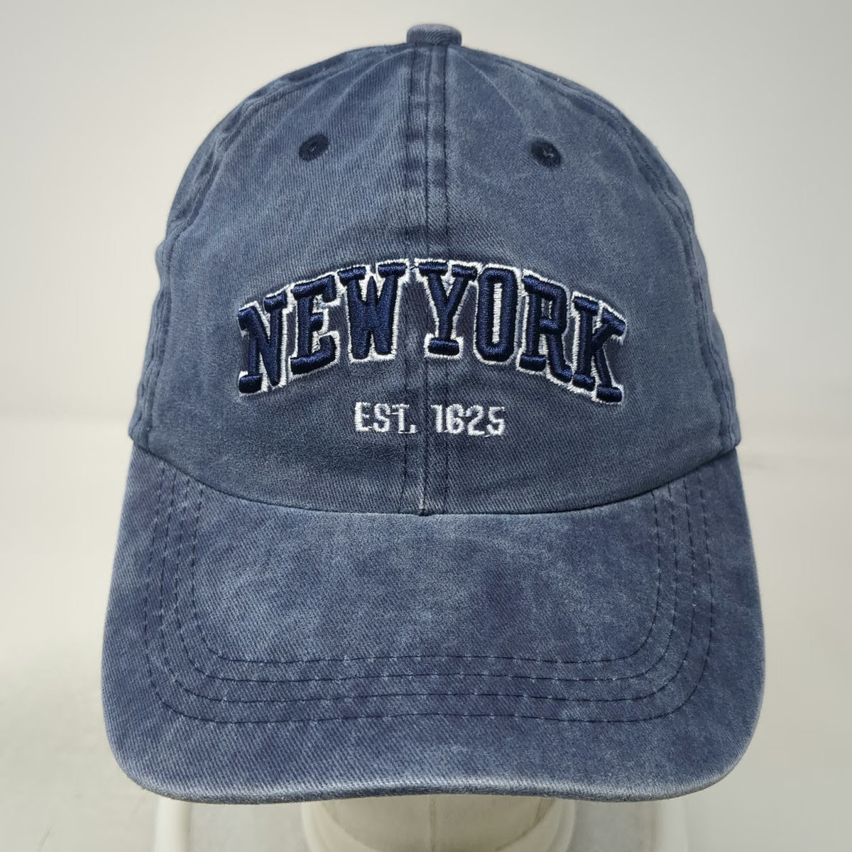 T&T Baseball Cap Blue One Size New York Est 1625 NYC Embroidered Slideback Hat