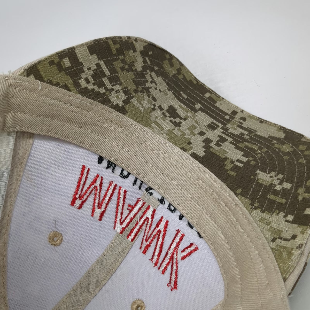 The MAX Hat Baseball Cap Beige One Size Camo Mawk Industries Embroidered Logo