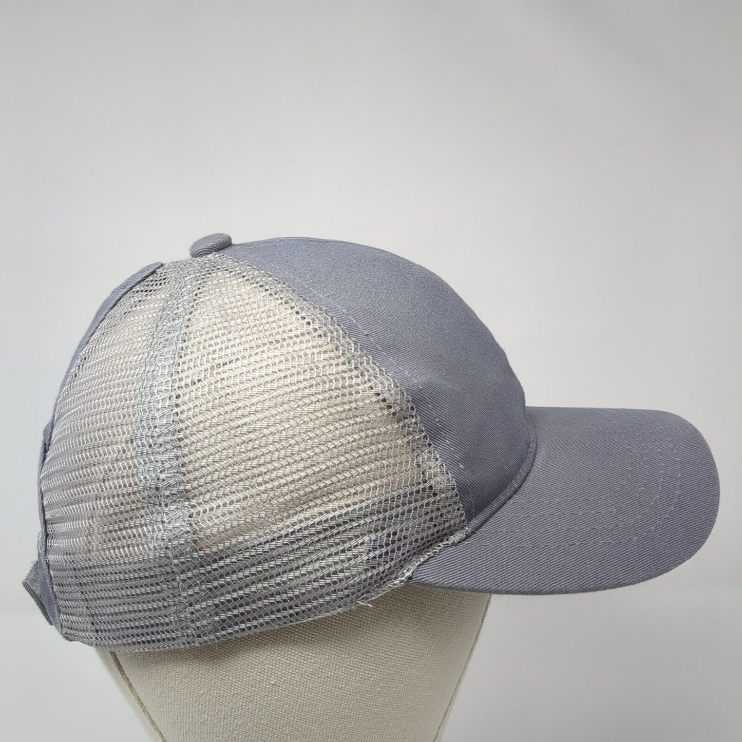 C.C Exclusives Strapback Trucker Hat Gray One Size Ponytail Blank