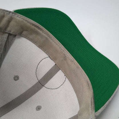 Yupoong Snapback Hat Gray One Size Jeremiah Johnson Brewing Leather Patch Green
