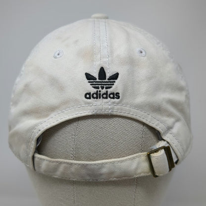 Adidas Baseball Cap White One Size Trefoil Logo Slideback Cotton Embroidered Hat