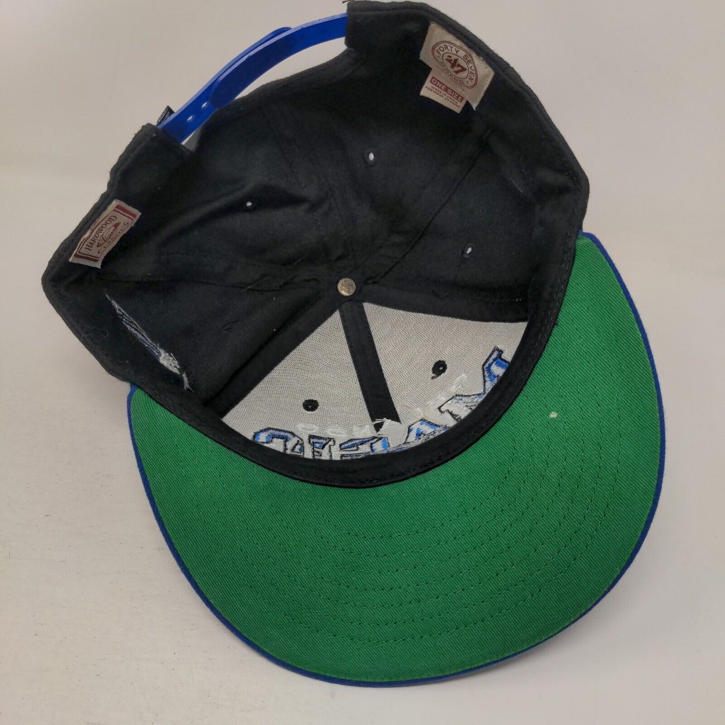 Orlando Magic Snapback Hat Blue Black '47 Brand Hardwood Classics Logo NBA