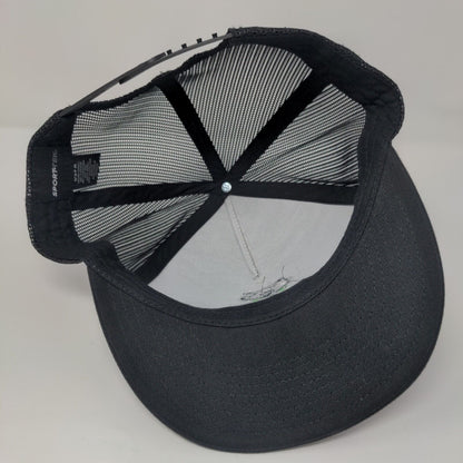 ROAR Snapback Trucker Hat Black OSFA Adjustable Embroidered Mesh Back Sport-Tek