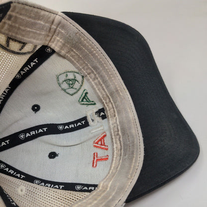 Ariat Snapback Mesh Back Trucker Hat Black One Size Colorblock Flexfit