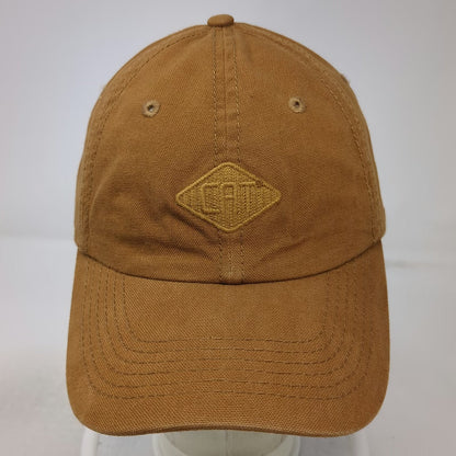 CAT Baseball Cap Brown One Size Tonal Logo Strapback Cotton Workwear Hat Heavy