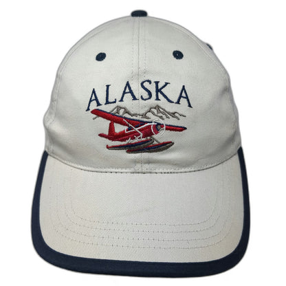 Tongass Alaska Seaplane Mountain Hat Beige Blue One Size Snapback Baseball Cap