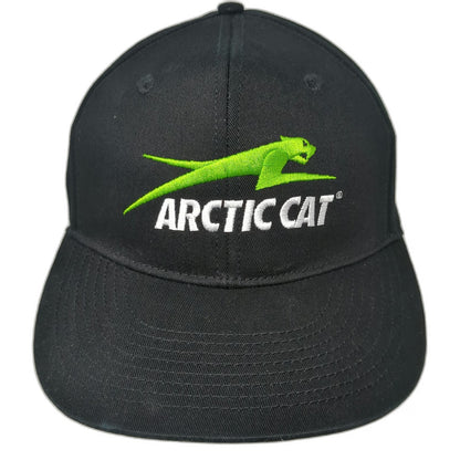 Arctic Cat Snapback Black One Size Snowmobile Embroidered Logo Graphic Sport Hat
