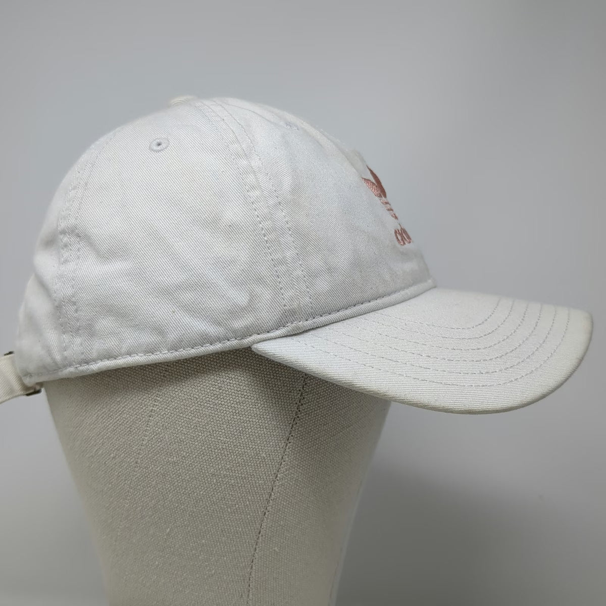 Adidas Baseball Cap White One Size Trefoil Logo Pink Gold Slideback Cotton Hat