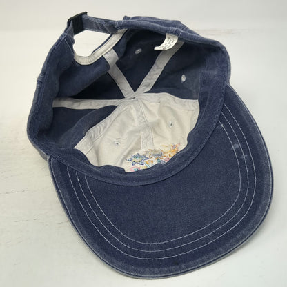 Baseball Cap Blue One Size Sun Valley Embroidered Flowers Strapback Hat Idaho