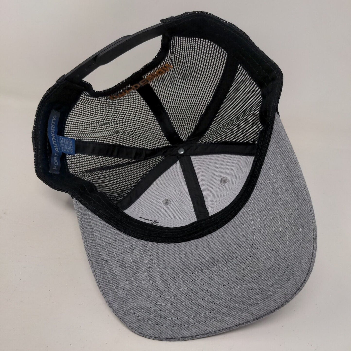 Dri-Design Snapback Mesh Back Trucker Hat Gray One Size Port Authority