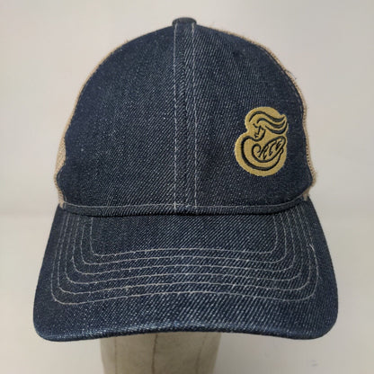 Panera Bread Men's Strapback Mesh Back Hat Blue Tan Employee Uniform Cap