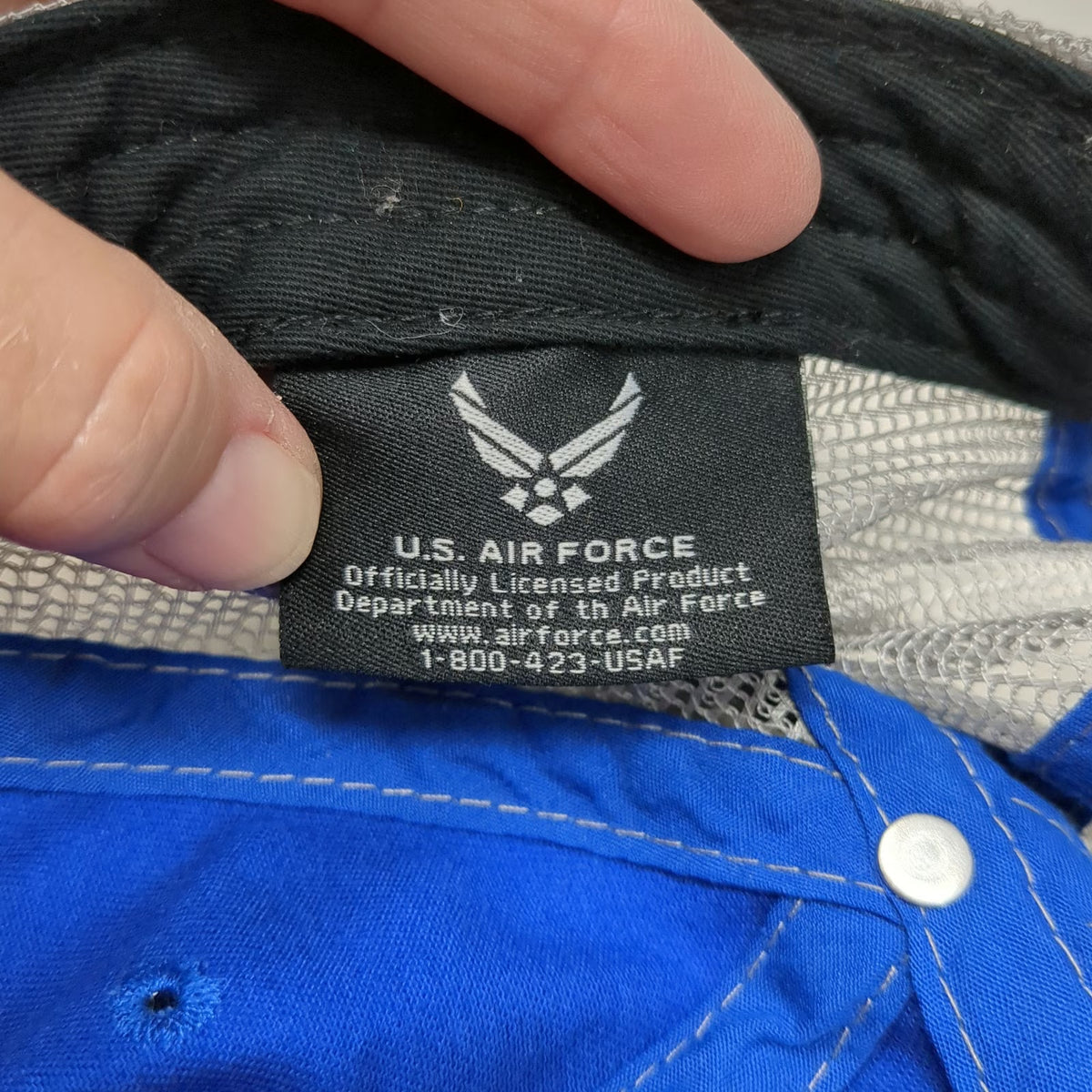 Outdoor Cap Trucker Hat Blue OSFM US Air Force Embroidered Logo Mesh Snapback