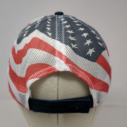 Cap America Baseball Cap Blue OSFM Tee It Up for the Troops American Flag Hat
