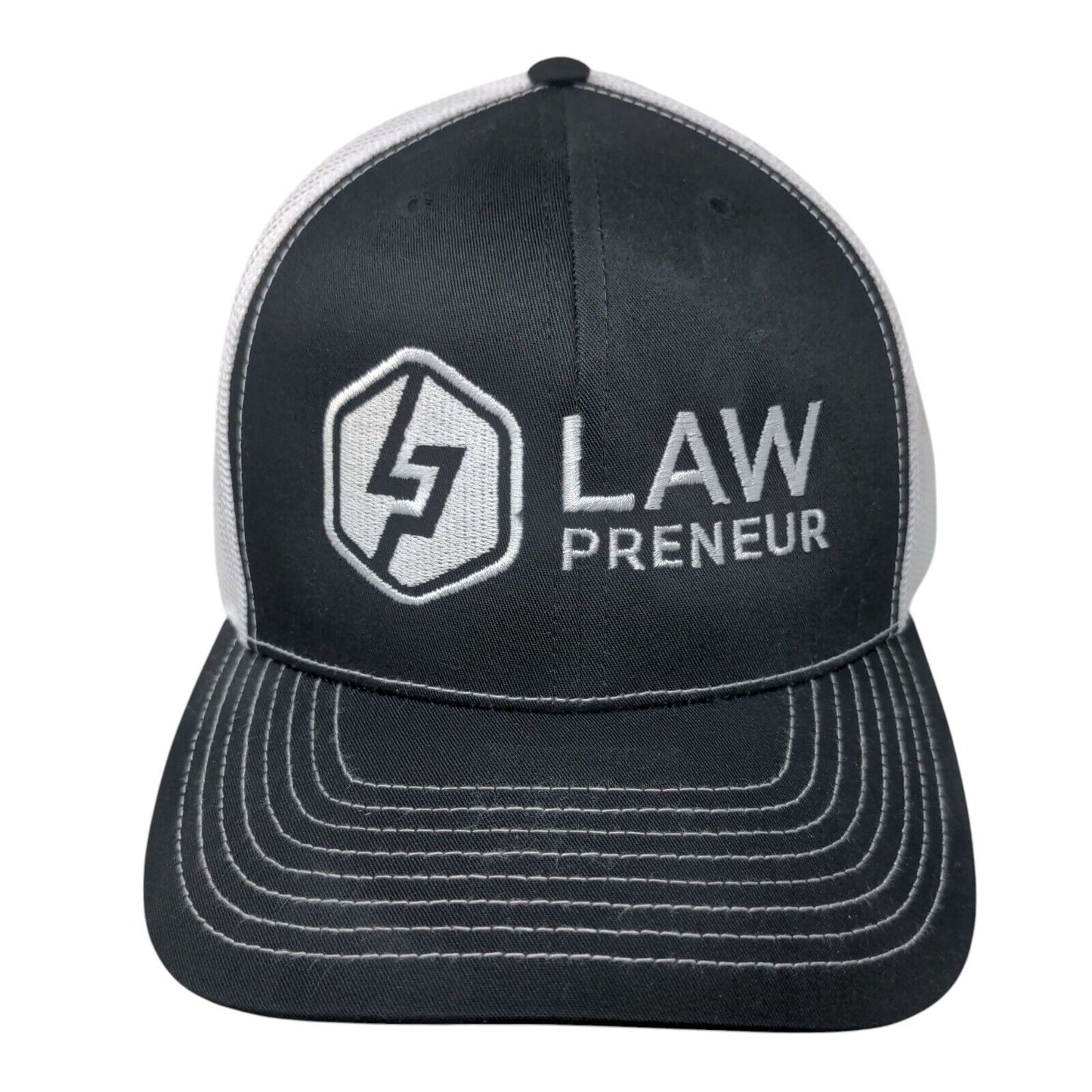 Law Preneur Snapback Trucker Hat Black One Size Adjustable Mesh Back Richardson