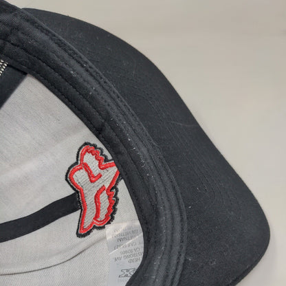 Fox Head Snapback Mesh Back Trucker Hat Black OSFA Embroidered Logo