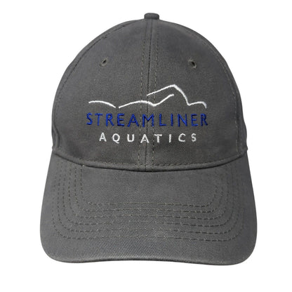 Steamliner Aquatics Slideback Hat Gray One Size Adjustable Embroidered Cotton