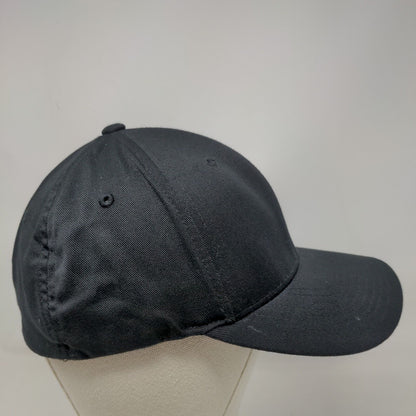 Flexfit Yupoong Fitted Hat Black Large-XL Solid Blank 6 Panel Vent Holes