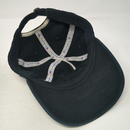 Champion 5 Panel Black One Size Slideback Logo Script Embroidery Adjustable Hat