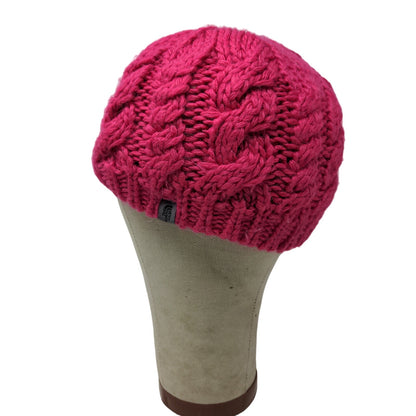 Girls The North Face Cable Knit Hat 70% Acrylic 20% Wool 10% Alpaca Pink Size M