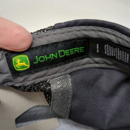 John Deere Snapback Gray One Size Mesh Trucker Hat Embroidered Run Your World