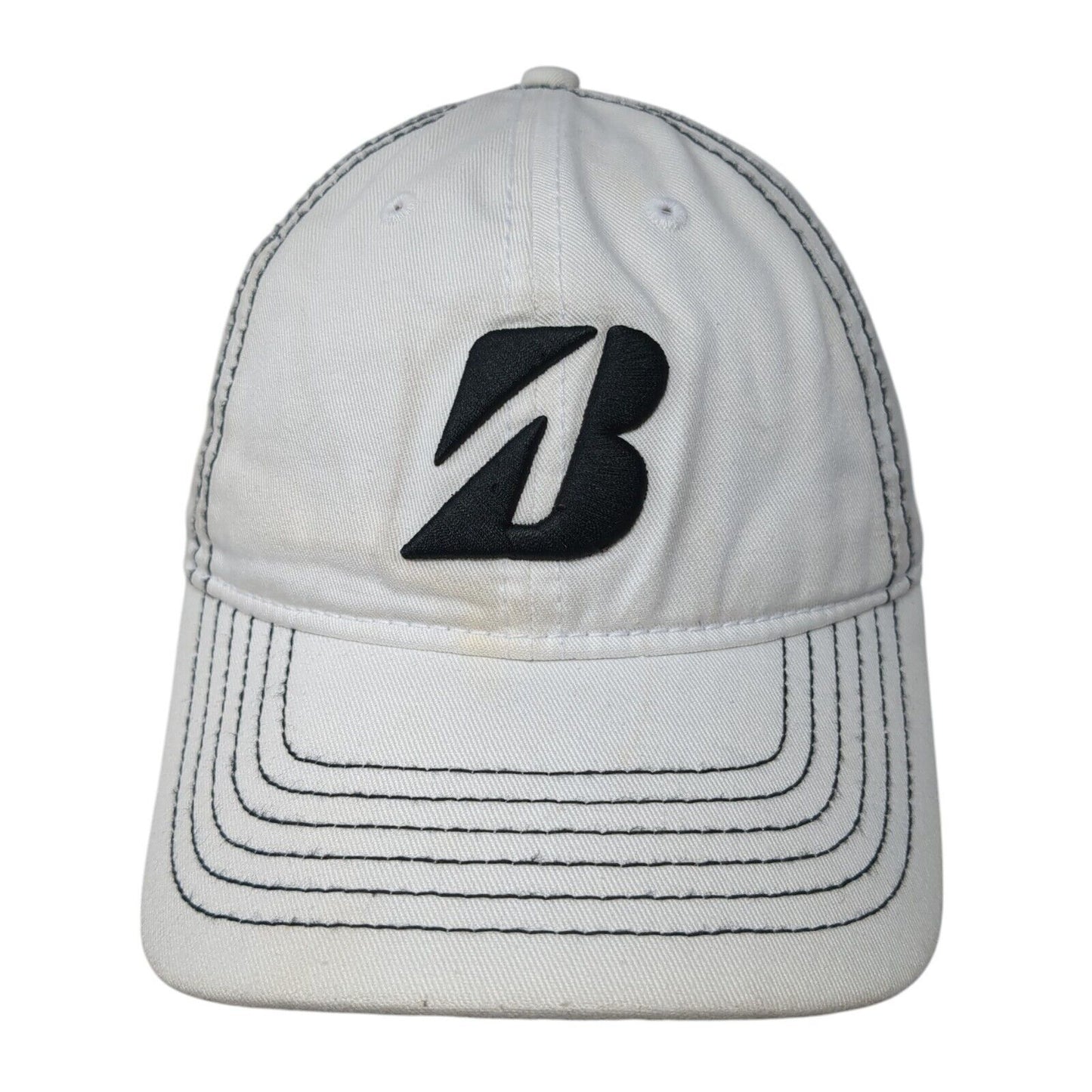 Bridgestone Golf Slideback Hat White One Size Adjustable Embroidered