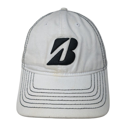 Bridgestone Golf Slideback Hat White One Size Adjustable Embroidered