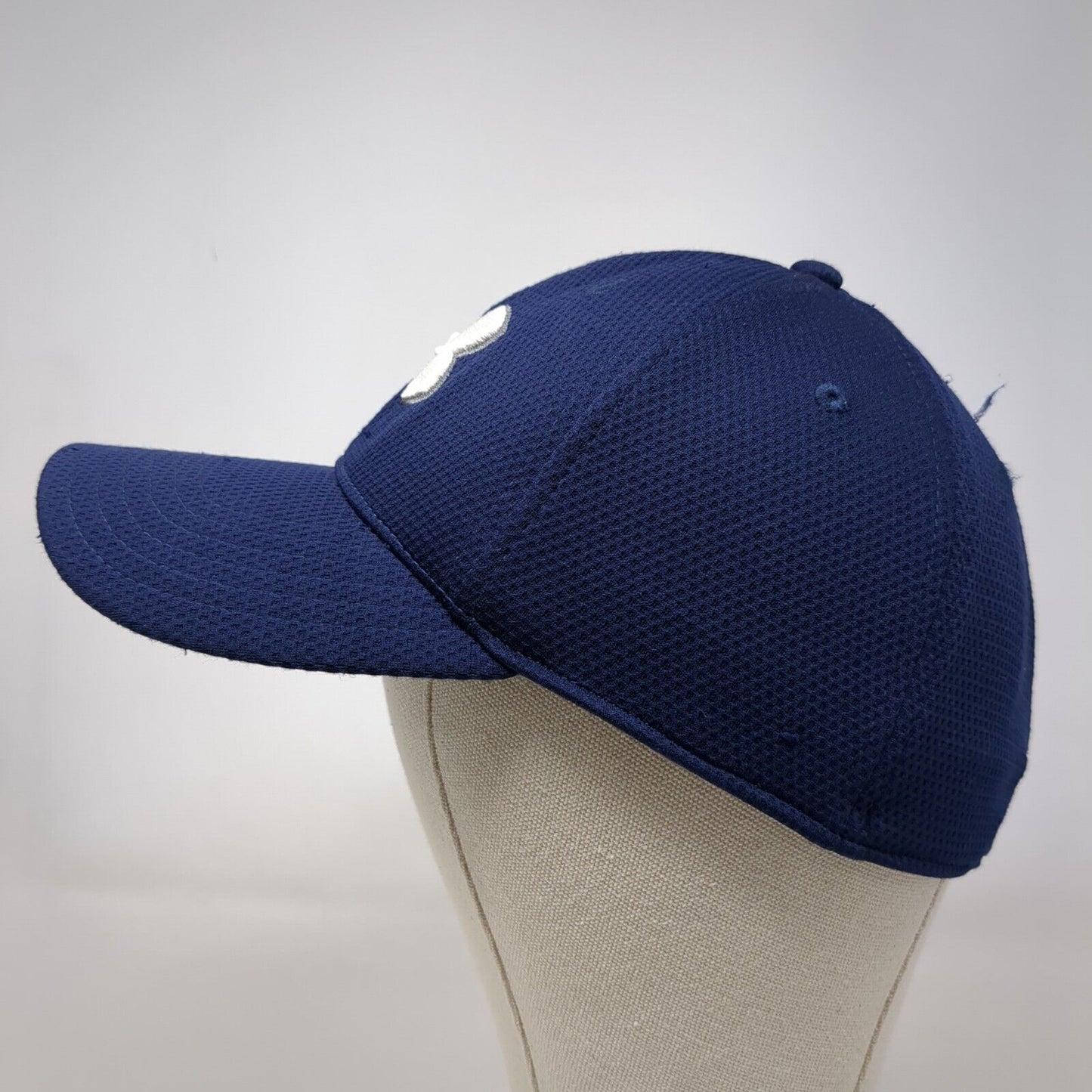 Under Armour Fitted Hat Blue Large/XL Solid Embroidered Logo 6 Panel