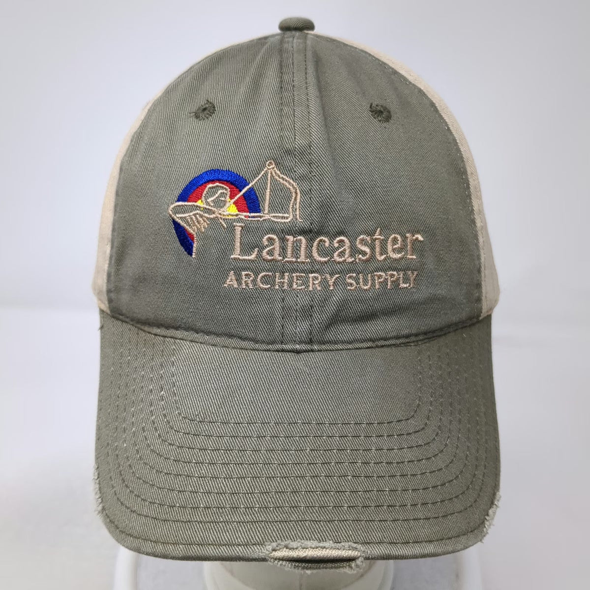 Outdoor Cap Baseball Cap Green Beige One Size Lancaster Archery Supply Logo hat