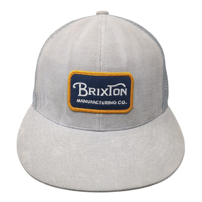 Brixton Manufacturing Co. Snapback Trucker Hat Gray OS Adjustable Mesh Back
