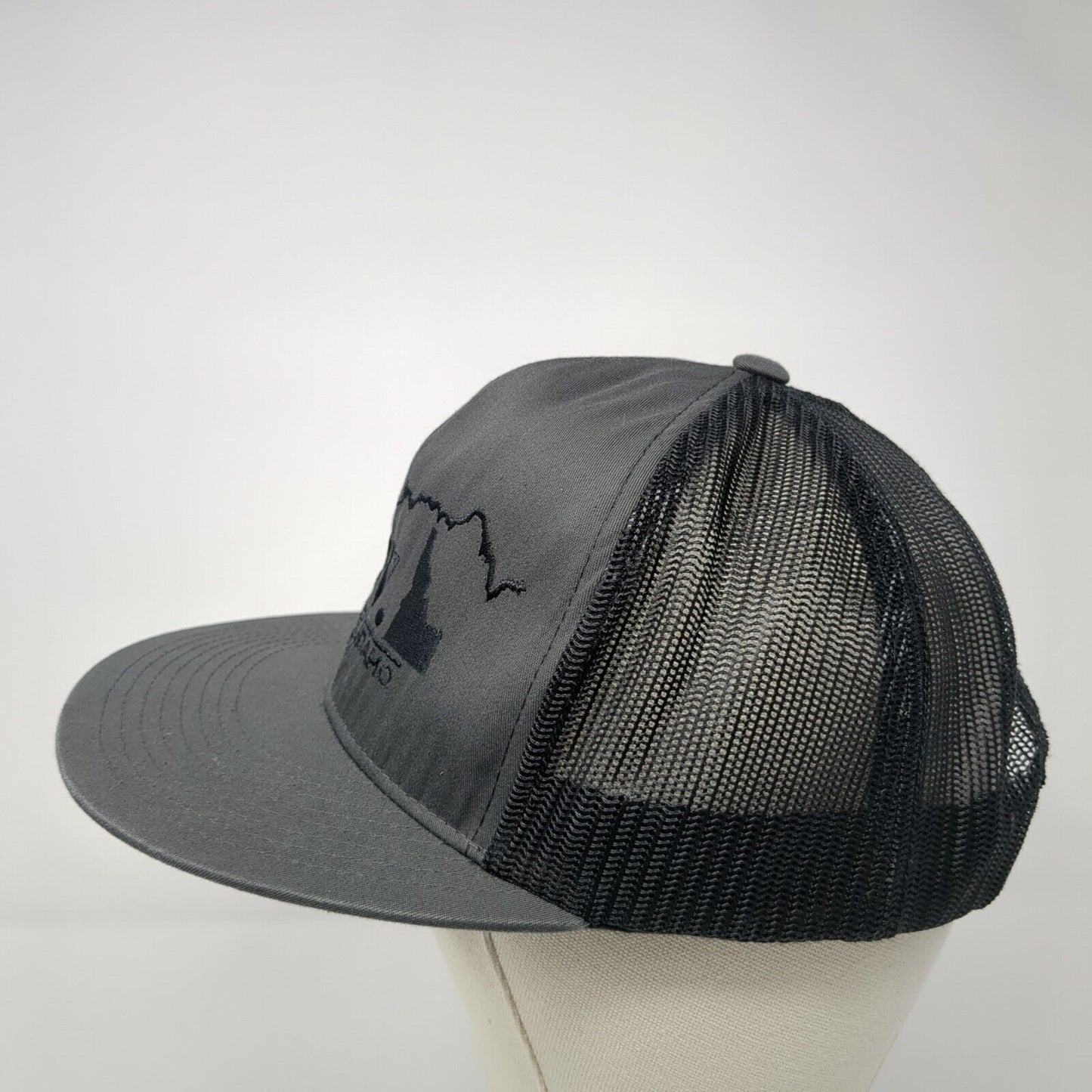 Elevate Idaho Snapback Mesh Back Trucker Hat Gray One Size Yupoong