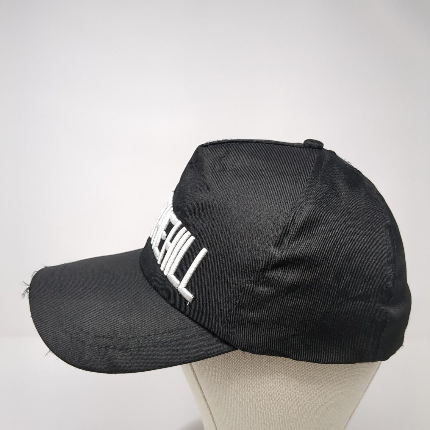 Over The Hill Strapback Hat Black One Size Adjustable Embroidered
