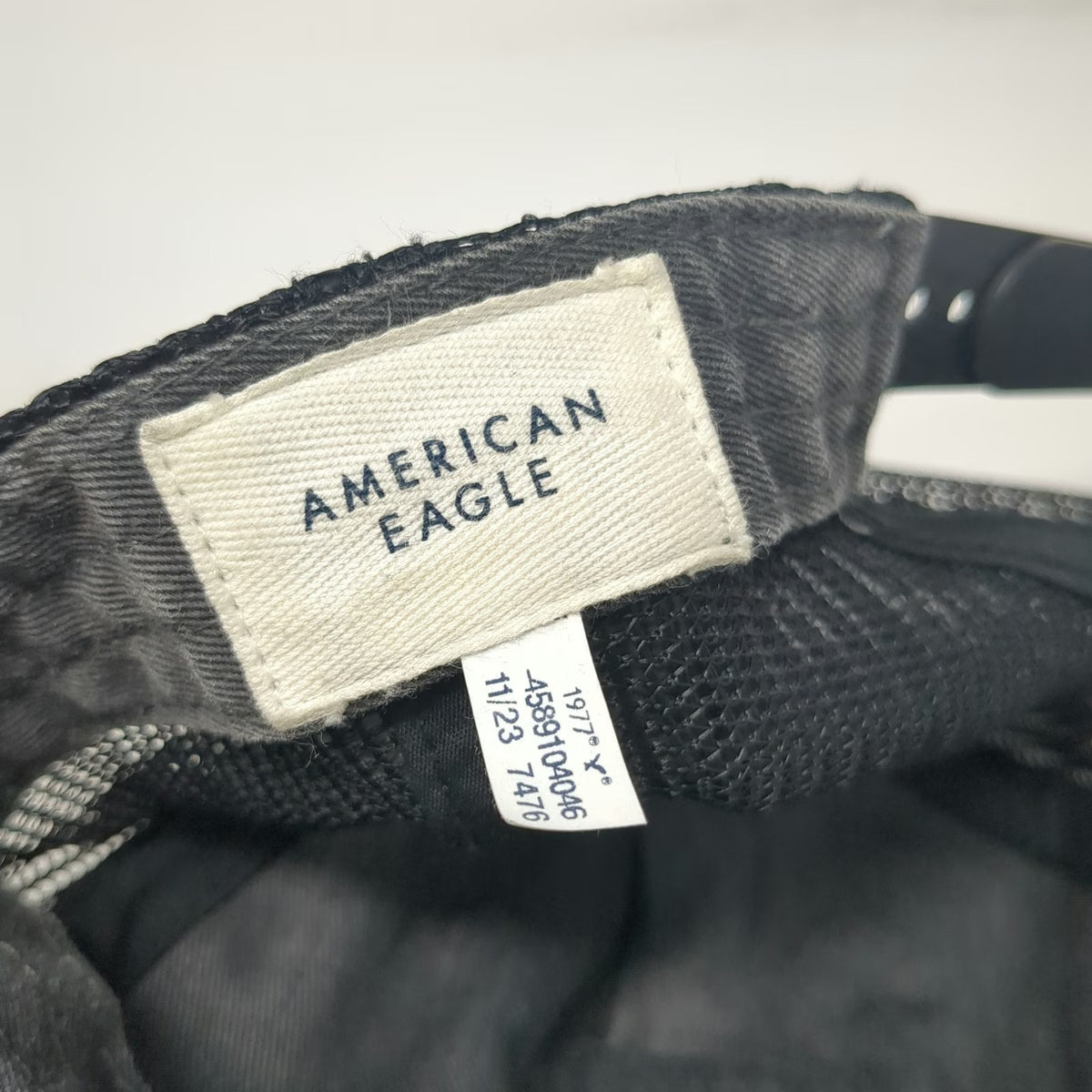 American Eagle Trucker Hat Gray One Size Mesh Snapback Green Under Visor Patch