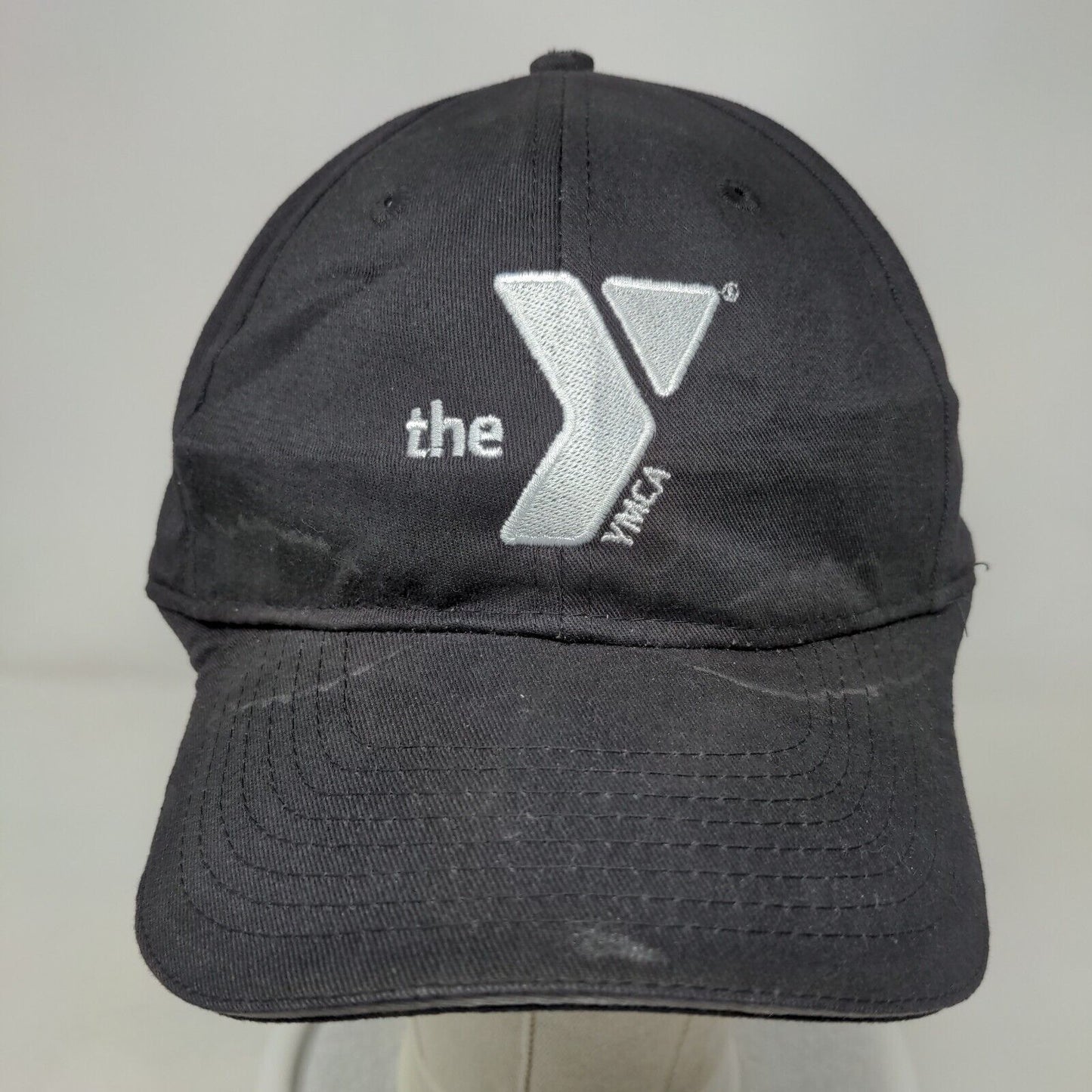 The YMCA Strapback Hat Gray OSFA Embroidered Adjustable 6 Panel
