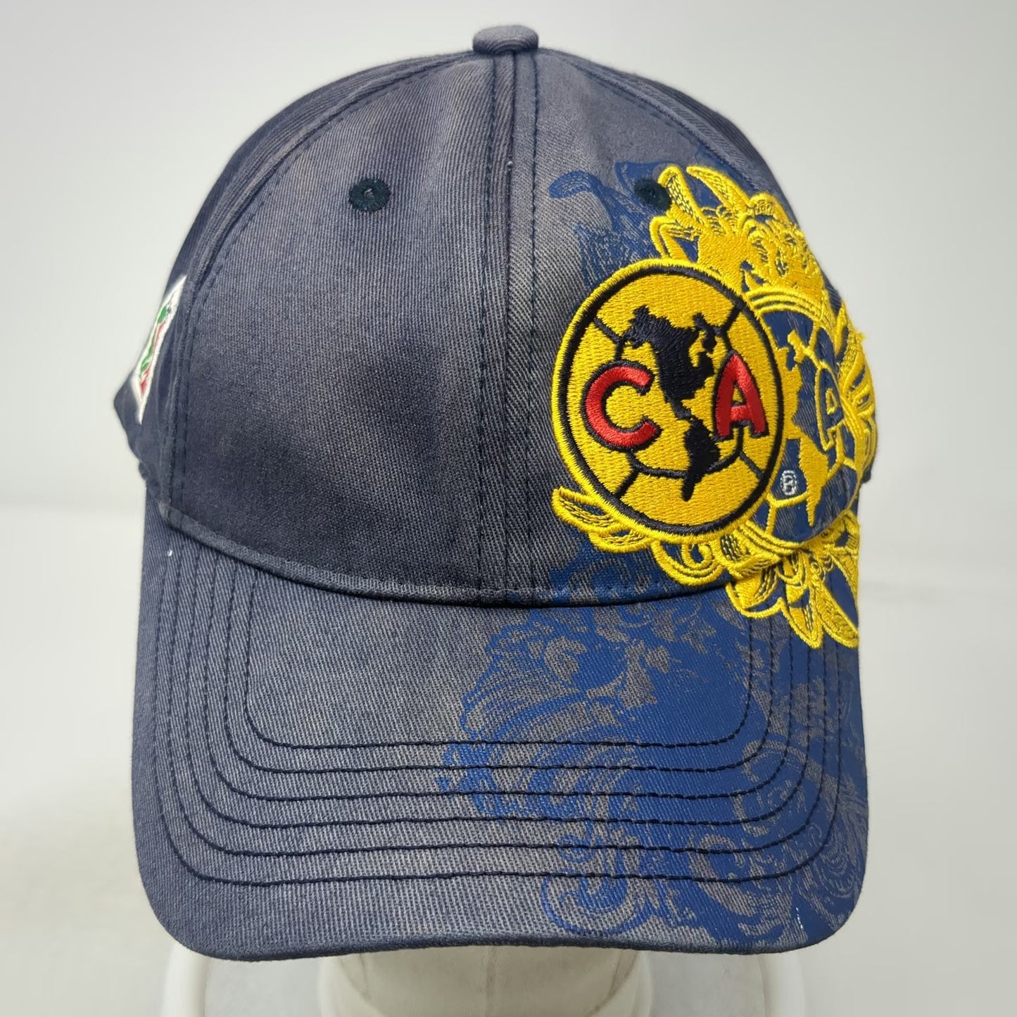 RX Club America Soccer Baseball Cap Blue Yellow M Fitted Stretch FMF Football