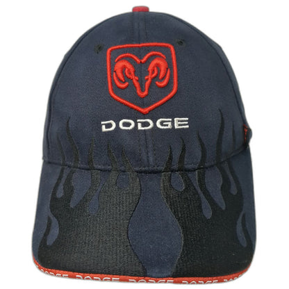 Dodge Baseball Cap Blue OSFM Flame Graphic Embroidered Logo Strapback Hat Ram