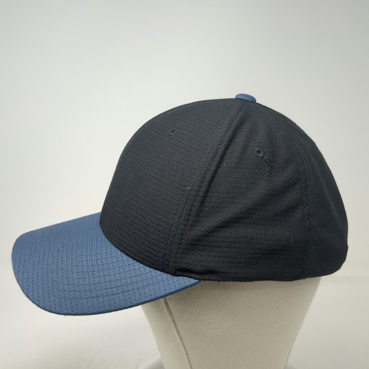 TravisMathew Snapback Hat Black Blue One Size Flexfit 110 Perforated Logo Tech