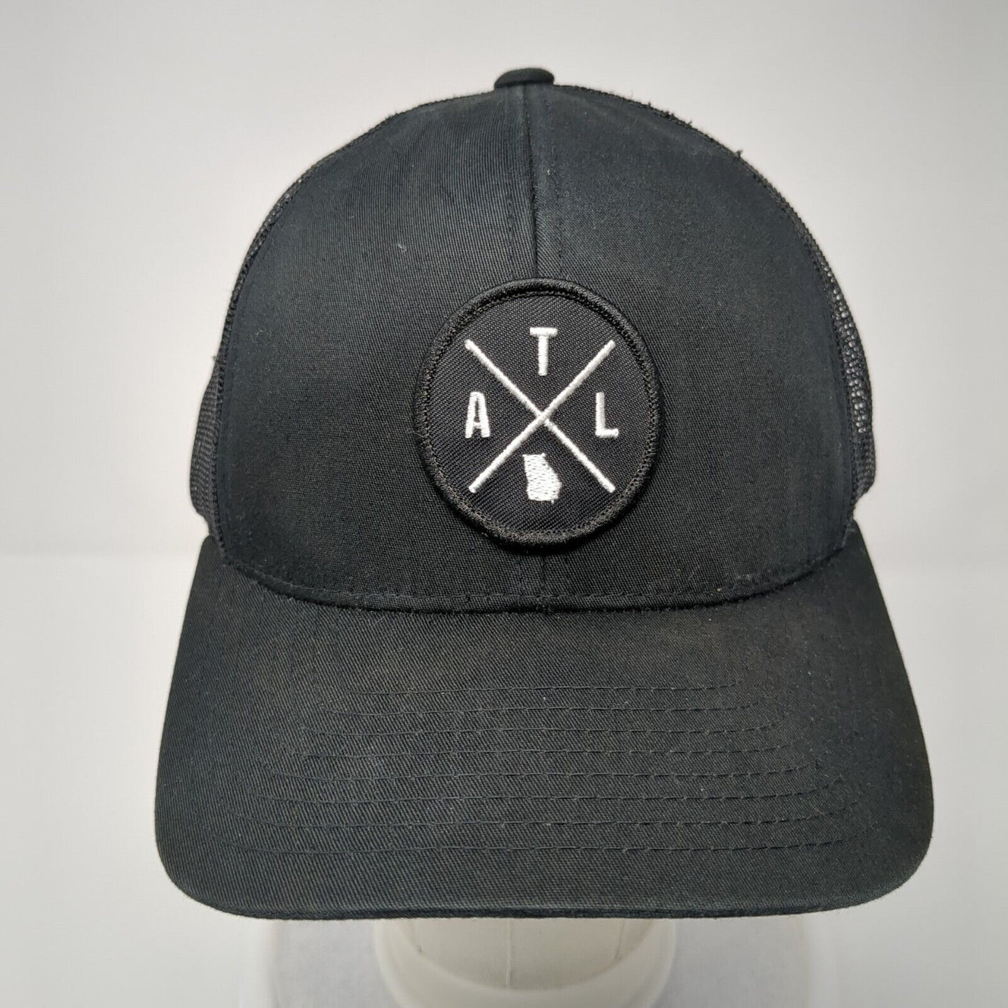 ATL Patch Snapback Mesh Back Trucker Hat Black One Size Haka Pacific