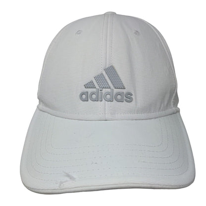 Adidas 3 Stripes Strapback Hat White One Size Adjustable Solid 6 Panel