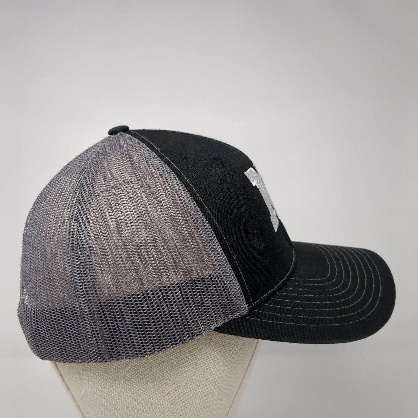 NB Snapback Mesh Back Trucker Hat Black Small Embroidered Adjustable