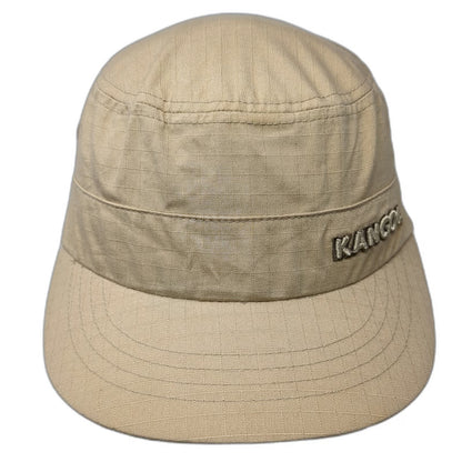 Kangol Army Cap Beige S/M Flexfit Embroidered Logo Cotton Military Cadet Hat