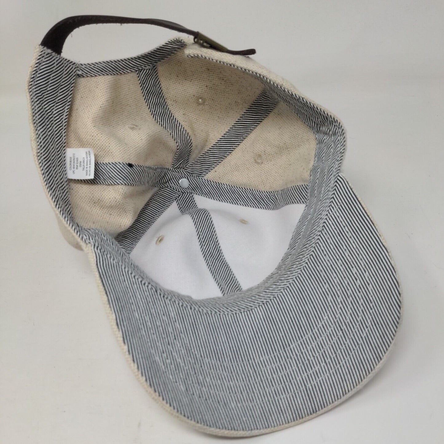 Unbranded Slideback Hat Tan OSFM Adjustable Vented Holes 6 Panel Blank