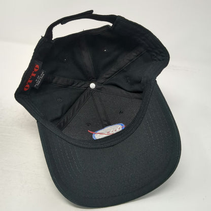 OTTO Baseball Cap Black One Size NASA Embroidered Logo Cotton Strapback Aero Hat