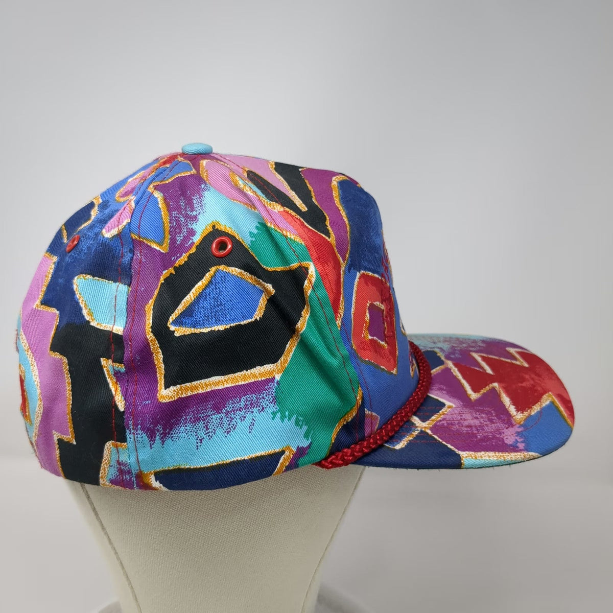 Monogram hoppe 5 Panel Blue Hat One Size Rope Geometric Tex Pac Hide & Skin